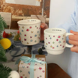 Colorful star mug ins cute handle cup ceramic cup coffee cup