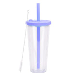 700ml,Double-Layer Straw Cup/MUG,Drinkware,Environmentally Friendly Plastic,Large Diameter,Transparent Milk Tea Cup,Holiday Gift