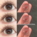 2pcs/Pair Highland Brown Colored Contact Lenses 14.5mm Eye Color Lenses Large Diameter Student of the Year Natural