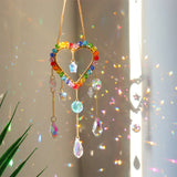 Rainbow Crystal Sun Catchers Home Decor Items Window Hanging Sun Catcher Heart Moon Star Rainbow Room Decor Wind Chimes Hanging