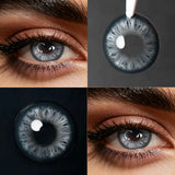 1 Pair of Multichrome Colored Contact Lenses Half Year Disposable Color Contacts Fashion Eyes Makeup Small Pupil Lens