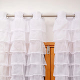 1PC simple white chiffon perforated curtains multi-layer semi transparent drapes for bedroom living room holiday decoration