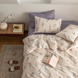 Floral Rose Cotton Bedding Set 4-Piece Pure Cotton Bed eet Cover Duvet Cover Country Sle Korean System Turtle Mister Brand