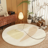 Modern Minimalist Rugs for Bedroom Home Round Non-slip Mat Fluffy Soft Lounge Rug Large Area Living Room Decoration Plush Carpet