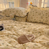 French Style Summer Quilt NEW Falbala Cool Feeling Quilt Bare Sleeping Skin-Friendly For Adult Romantic Bedroom Decor 1PC