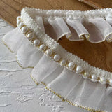 White Lace Lace Ribbons Accessories Lace Trim Handmade DIY Extended Clothes Pleated Sewing Decorative Fabric Skirt Hem Fabric