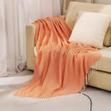 Herringbone Faux Cashmere Throw Blanket Lightweight Fuzzy Soft Cozy with Chevron Fringe Travel-Friendly Farmhouse Christmas Gift