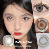 1pair Colorful Contact Lenses Brown Lenses Fashion Makeup Pupil Eyes Lens Cosplay Cosmetic Lens Yearly Use Eye Contact
