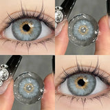 2PCS Color Contact Lenses for Eyes with diopters Myopia Green Blue Pupils Lenses Beauty Cosmetics Multicontact Lenses