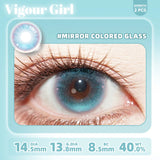2pcs Half-Yearly Colored Contacts Blue Shining Spirit Big Diameter High Moisture Unisex Soft Lenses for Cosplay Hallow