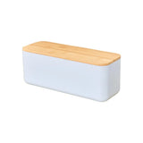 Cutting Board Lid Bread Box With Wooden Lid Bamboo Lid Rectangular Shape Bread Storage Bin Space Saving Spacious Container