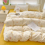 Summer Bedding Set  Ins Twin Queen Duvet Cover Flat Sheet Pillowcase No Filler Girl Boys Hotel Home Bed Linens