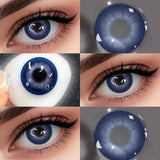 14.20mm 6-Month Disposable Colored Contact Lenses Blue/Brown/Grey 1 Pair Cosmetic Contacts for Daily Wear & Makeup