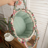 Pastoral Fabric Storage Basket Sundries Toys Cosmetics Storage Basket Home Decoration Cute Floral Underwear Storage Basket