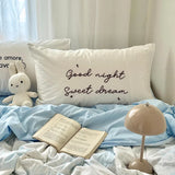 White Cotton Embroidery Bow Tie Throw Pillow Cover Soft Home Textile Cushion Cover Bed Sofa Decorative Long Pillowcase