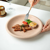 Sesame Dot Round Plate Nordic Style Ceramic Deep Dish High-end Household Serving Plates Fashion Versatile Beef Pasta Kitchenware