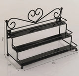 3 Tier Iron Nail Polish Display Stand Ladder Style Lipstick Organizer Acrylic Rack for Makeup Storage