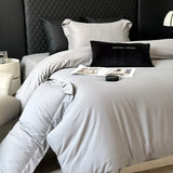 600TC Egyptian Cotton Thickened Brushed Fabric Bedding Set Solid Color Queen Size Duvet Cover Bed Sheets Fitted Sheet Pillowcase