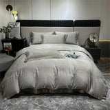 Luxury Satin Jacquard Duvet Cover Set Nordic Double Bed Quilt Cover Bedding Set Adlut Pillowcases Sheet Queen King Home Textiles