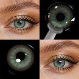 Eye Eyes Color Contacts Colored Contact Lenses Lens Cosmetics Beauty Blue Green 14.5mm 2Pcs 6 Months Half Year Use