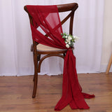 12PCS Chiffon Chair Sashes Wedding Chair Decoration 16x275cm Long For Wedding Aisle Decorations Party Banquet Event Baby Shower