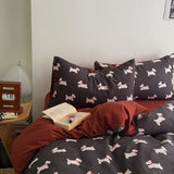 3/4Pcs Bedding Set Leopard Print Bed Sheet Duvet Cover Pillowcase Beddings Sets Full Double Four-Season Muslin Three-Piece Set