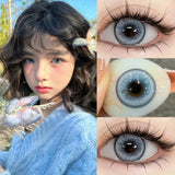 New 1 Pair Colored Contact Lenses with Degree Myopia Lenses Green Eye Lenses Blue Shiny Lenses Fashion Korea Beauty Pupil