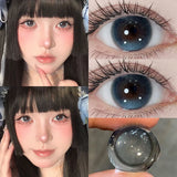 1 Pair Brown Eye Lenses Korean Natural Lenses Color Year Contact Lenses Eyes with Degree Black Beautiful Pupil 0-8 Degree