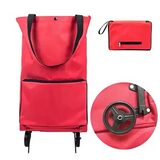 New Portable Shopping Trolley Bag Foldable with Wheel Supermarket Tug Bag Reusable Large Capacity Fruit Vegetables Organizer Bag