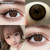 2pcs High Gloss Big Diameter Colored Contacts High Moisture Half Yearly Lenses for Daily Wear Makeup Party 0.00D No Po
