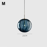 High-end Color Water Patterned Glass Ball Pendant Light Bedroom Bedside Lamp Creative Dining Living Room Bar Counter Chandelier