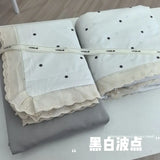 Princess Style Bedding Sets Ruffle Lace Bow Quilt Cover Romantic Print Bedclothes Home Decor Woman Girl Bedroom Duvet Cover 4pcs