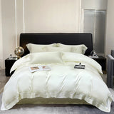 800TC Lyocell Soft Silky Cooling Summer Luxury Hollow Wide Edge Bedding Set Duvet Cover Bed Sheet/Fitted Sheet Pillowcases 4Pcs