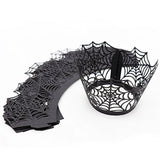Halloween Cupcake Wrappers, Spider Web Cupcake Wrapper, Halloween Party Decorations Supplies 36Pcs