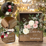 OurWarm Wedding Card Box with Rustic Flower Trough & Acrylic Board, Natural Brown Wooden Card Boxes for Wedding Reception