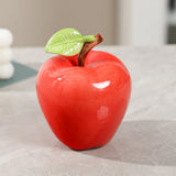 Ceramic Apple Sculpture Figurine, Realistic Fruit Ornament,Creative Tabletop Decor for Home Office,Housewarming Gift,Art Accent