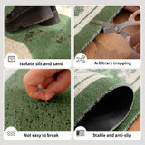 Retro Grid Pattern Wire Loop Mat Wear-Resistant Entryway Rug Waterproof Kitchen Carpet Non-Slip Scraper Mat for Home Decor