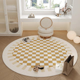 Modern Minimalist Carpets for Living Room Large Area Bedroom Decor Plush Carpet Home Plaid Round Floor Mat Thicken Lounge Rug