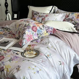 Premium 1000TC Egyptian Cotton American Oil Painting Style Flower Print Bedding Set Duvet Cover Bed Sheet Set Pillowcases 4Pcs