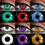 1pair Halloween Colored Contact Lenses Cosplay White Crazy Contact Lenses Anime Red Eye Lenses Blue Makeup Contact Lens