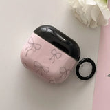 Japan Korea cute style line bow pink silicone earphone case for apple airpods 1 2 3 4 pro 2 charging box soft protection cover