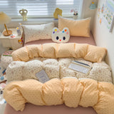 Class A Double Yarn Bedding Set Quilt Comforter Duvet Cover Set Printed Cotton Bedspread Skin Friendly Breathable Four-Piece Set