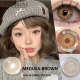 1pair Colorful Contact Lenses Brown Lenses Fashion Makeup Pupil Eyes Lens Cosplay Cosmetic Lens Yearly Use Eye Contact