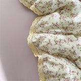 INS Girls Cherry Soft Bedding Set Washed Cotton Bed Sheet Queen King Size Duvet Set Flower Comforter Set Pillowcase Bed Linens