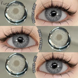 2PCS Colored Eye Lenses Brown Colorcon Contact Lenses Grey High Quality Natural Pupils Blue Cosmetic Beauty Lens Yearly