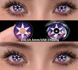 2Pcs Cosplay Colored Contact Lenses Crazy Red Eye Lenses Anime Purple Eyes Contacts Halloween Lenses for Beauty Makeup