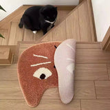 Funny Tufting Cat Bathroom Mat Soft Bathmat Floor Pad Living Area Carpet Anti-slip Cartoon Rug Aesthetic Home Room Decor 50x60cm