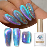 10ml Imperial Green Cat Magnetic Gel Nail Polish Spring Summer Sparkling Glass Bead Soak Off Christmas Decoration
