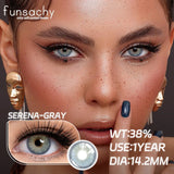 1 Pair New Colored Contact Lenses for Eyes Brown Graduated Fashion Gray Eyes Lenses Yearly Beauty Makeup Lens Women