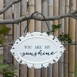 White YOU ARE MY Suspension Iron Chain Hang Tag Courtyard Garden Wall Hanging Decorations Metal Iron Art Retro Vintage Listing
